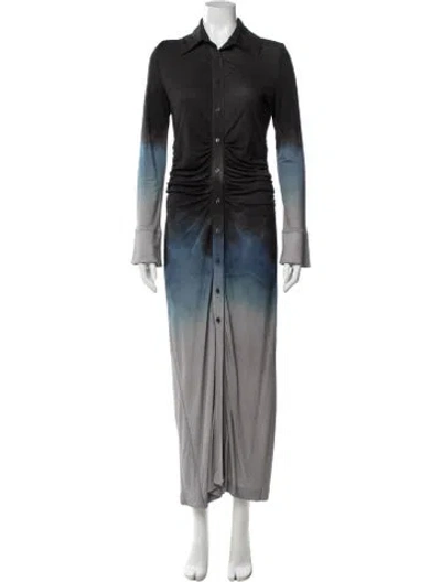Pre-owned Altuzarra Printed Long Dress In Black