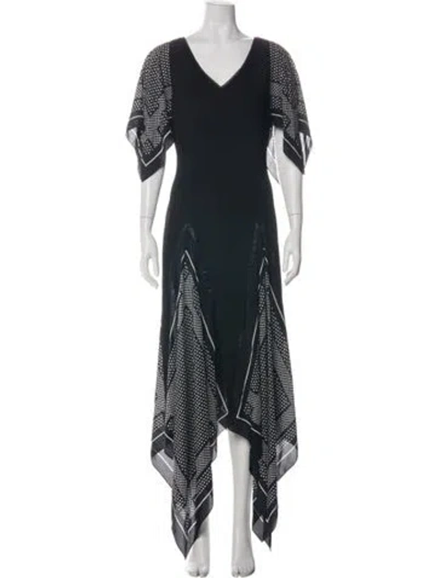 Pre-owned Altuzarra Printed Long Dress In Black