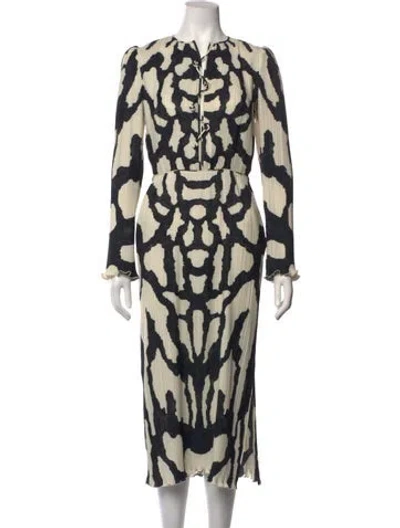 Pre-owned Altuzarra Printed Long Dress In Black