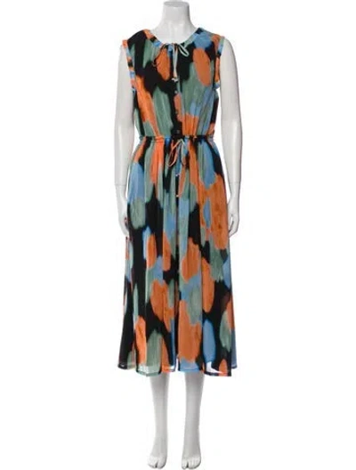 Pre-owned Altuzarra Printed Long Dress In Blue