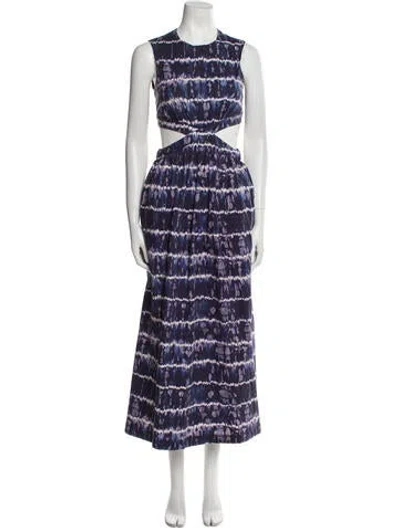 Pre-owned Altuzarra Printed Long Dress In Blue