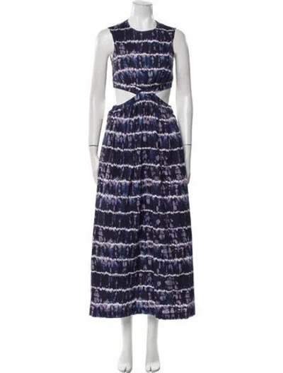 Pre-owned Altuzarra Printed Long Dress In Blue