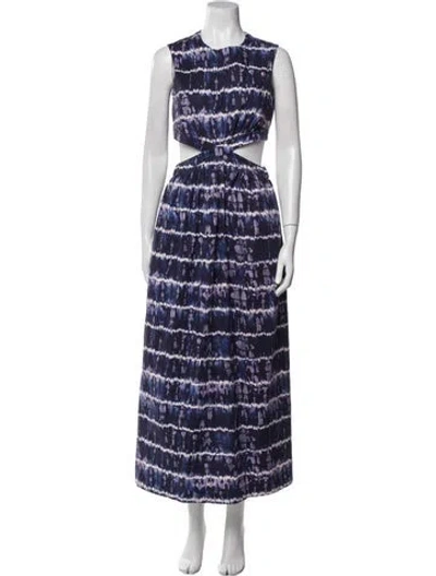 Pre-owned Altuzarra Printed Long Dress In Blue