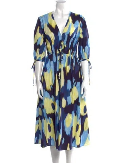 Pre-owned Altuzarra Printed Long Dress In Blue