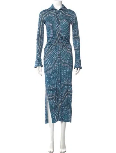 Pre-owned Altuzarra Printed Long Dress In Blue
