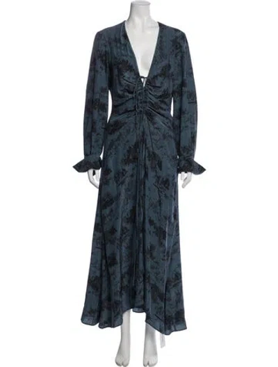 Pre-owned Altuzarra Printed Long Dress In Blue