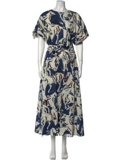 Pre-owned Altuzarra Printed Long Dress In Blue