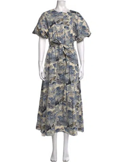 Pre-owned Altuzarra Printed Long Dress In Blue