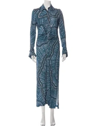 Pre-owned Altuzarra Printed Long Dress In Blue