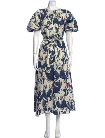 Pre-owned Altuzarra Printed Long Dress In Blue