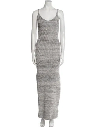 Pre-owned Altuzarra Printed Long Dress In Gray