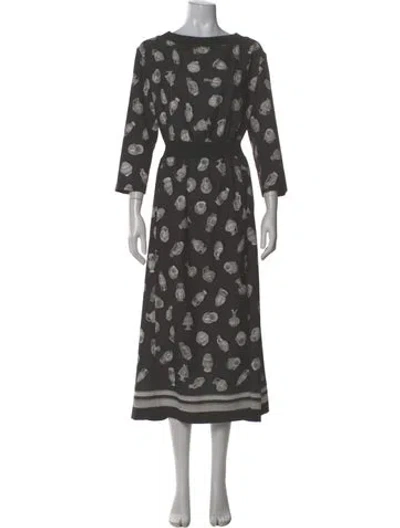 Pre-owned Altuzarra Printed Long Dress In Gray