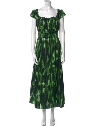 Pre-owned Altuzarra Printed Long Dress In Green