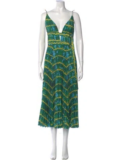 Pre-owned Altuzarra Printed Long Dress In Green