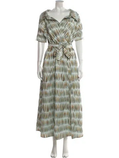 Pre-owned Altuzarra Printed Long Dress In Green