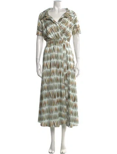 Pre-owned Altuzarra Printed Long Dress In Green