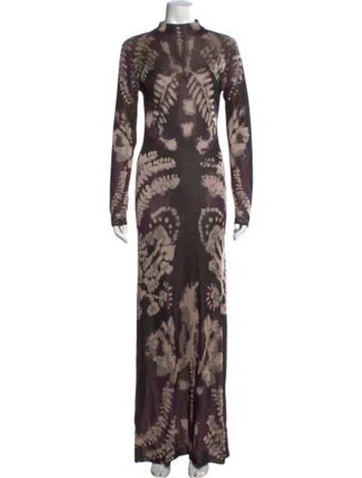 Pre-owned Altuzarra Printed Long Dress In Purple