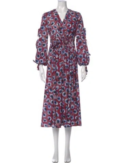 Pre-owned Altuzarra Printed Long Dress In Red