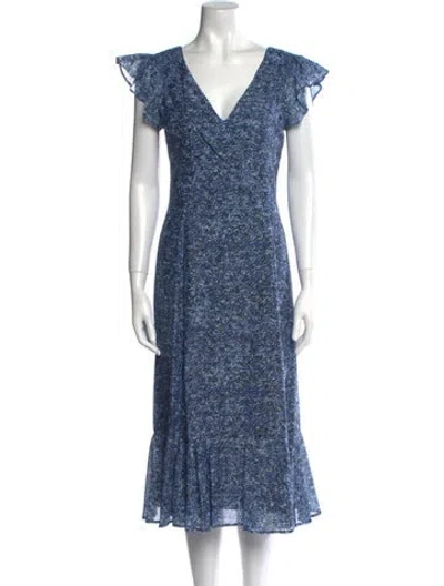 Pre-owned Altuzarra Printed Long Dress W/ Tags In Blue