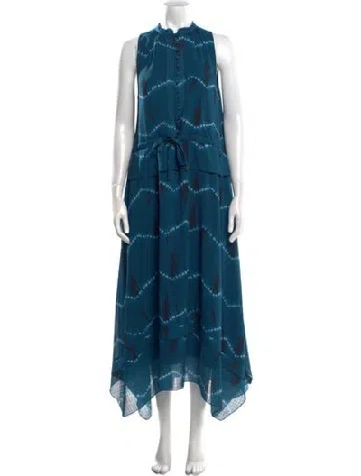 Pre-owned Altuzarra Printed Long Dress W/ Tags In Blue