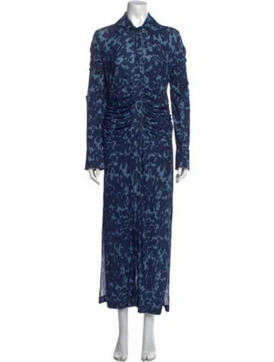 Pre-owned Altuzarra Printed Long Dress W/ Tags In Blue