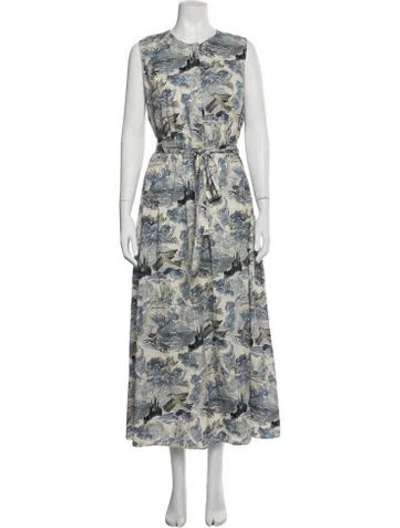 Pre-owned Altuzarra Printed Long Dress W/ Tags In Blue