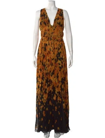 Pre-owned Altuzarra Printed Long Dress W/ Tags In Orange