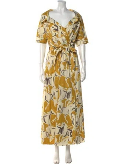 Pre-owned Altuzarra Printed Long Dress W/ Tags In Yellow