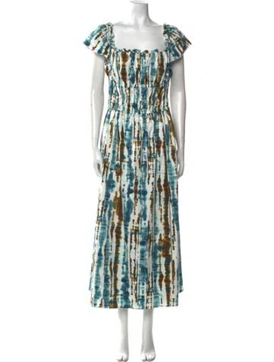Pre-owned Altuzarra Printed Long Dress In White