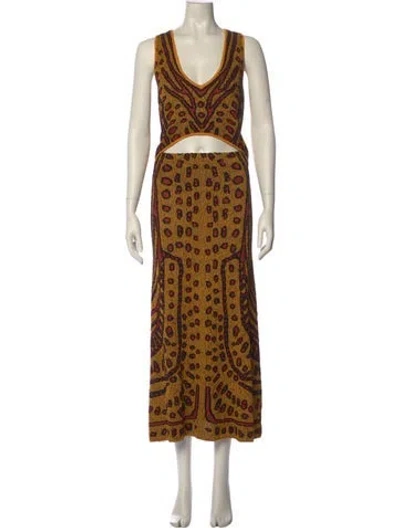 Pre-owned Altuzarra Printed Long Dress In Yellow