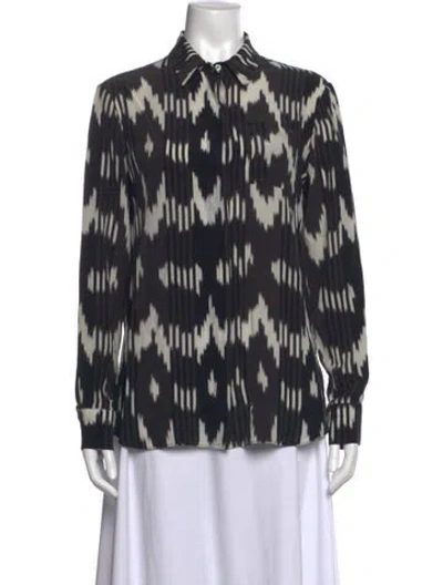 Pre-owned Altuzarra Printed Long Sleeve Button-up Top In Multi