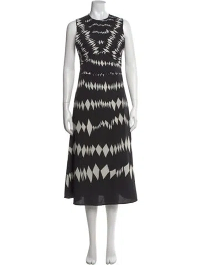 Pre-owned Altuzarra Printed Midi Length Dress In Black
