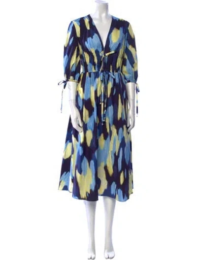 Pre-owned Altuzarra Printed Midi Length Dress In Blue