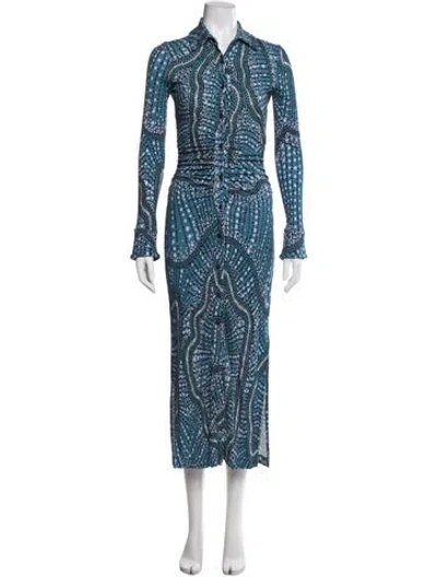 Pre-owned Altuzarra Printed Midi Length Dress In Blue