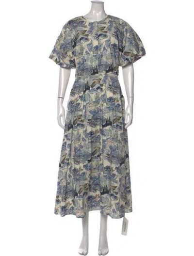 Pre-owned Altuzarra Printed Midi Length Dress In Blue