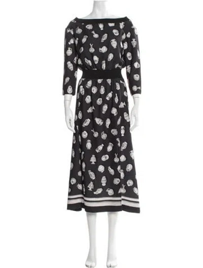 Pre-owned Altuzarra Printed Midi Length Dress In Blue