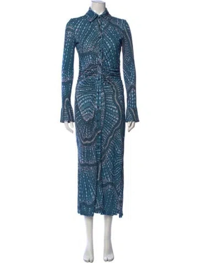 Pre-owned Altuzarra Printed Midi Length Dress In Blue