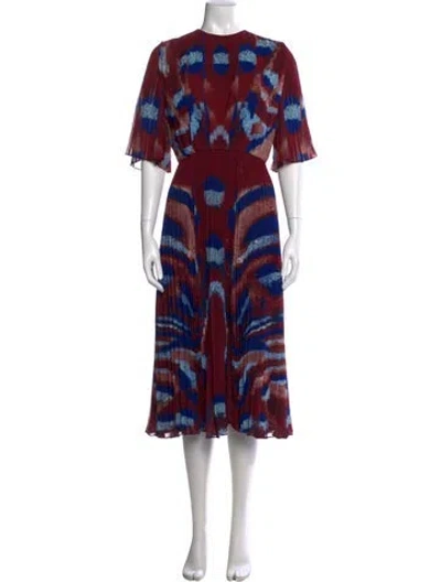 Pre-owned Altuzarra Printed Midi Length Dress In Red
