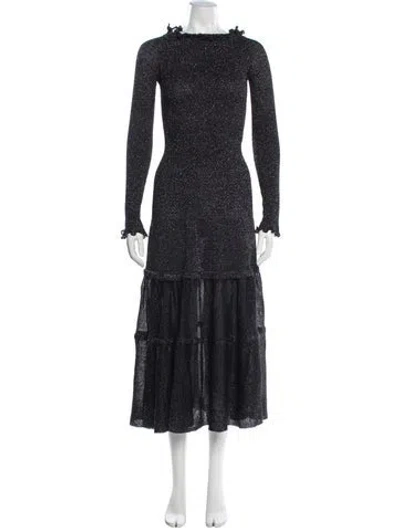Pre-owned Altuzarra Printed Midi Length Dress W/ Tags In Black