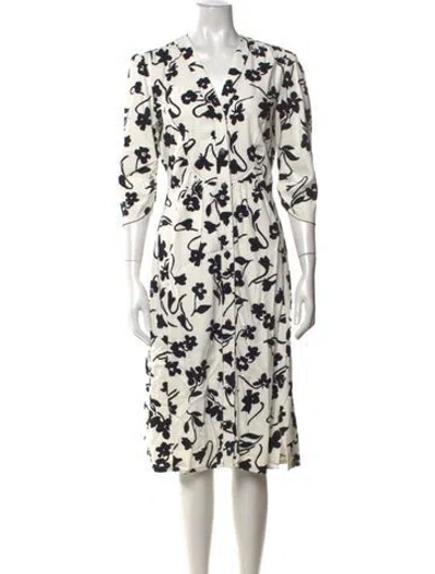 Pre-owned Altuzarra Printed Midi Length Dress W/ Tags In White