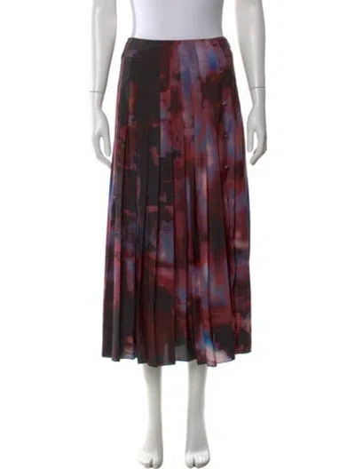 Pre-owned Altuzarra Printed Midi Length Skirt In Burgundy