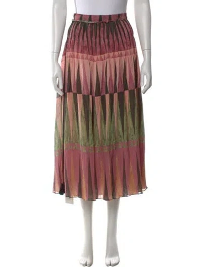 Pre-owned Altuzarra Printed Midi Length Skirt In Green