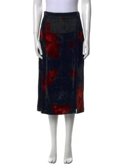 Pre-owned Altuzarra Printed Midi Length Skirt W/ Tags In Black