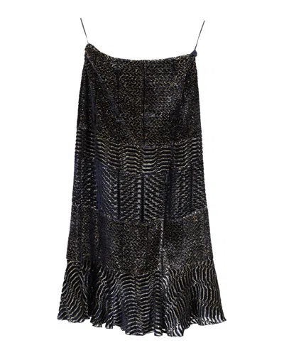Altuzarra Printed Midi Skirt In Metallic Viscose In Gold