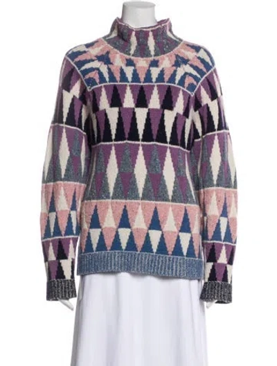 Pre-owned Altuzarra Printed Turtleneck Sweater In Multi
