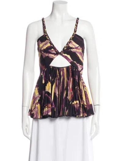 Pre-owned Altuzarra Printed V-neck Blouse In Multi