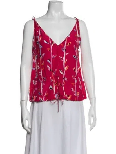 Pre-owned Altuzarra Printed V-neck Blouse In Pink
