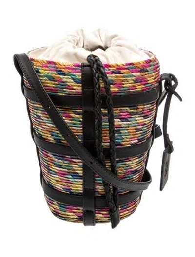 Pre-owned Altuzarra Raffia Bucket Bag In Multicolor