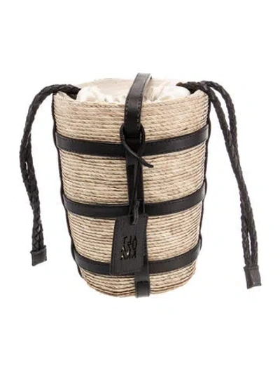 Pre-owned Altuzarra Raffia Bucket Bag In Neutral