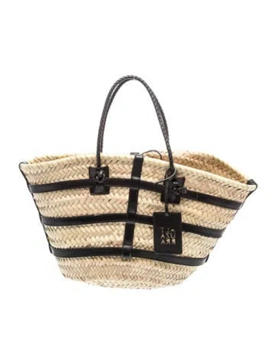 Pre-owned Altuzarra Raffia Top Handle Bag In Neutral